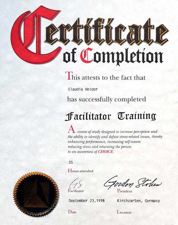 Zertifikat Fascilitator Training